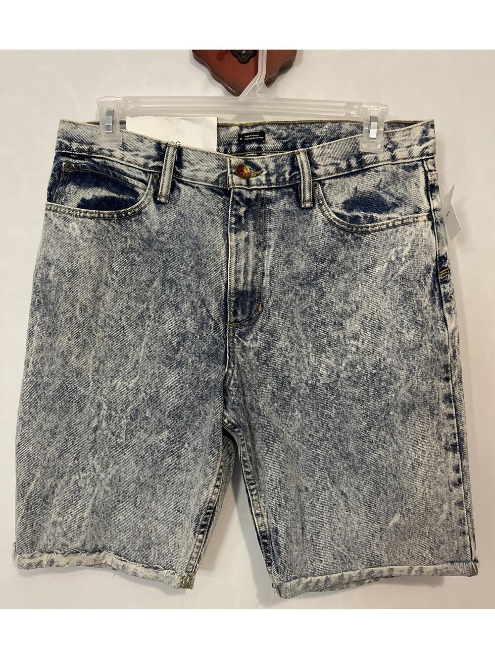 BDG Mens Size 34 Blue Acid-Wash Slim Cut-Off Stretch Denim Jean Shorts NWT! M156